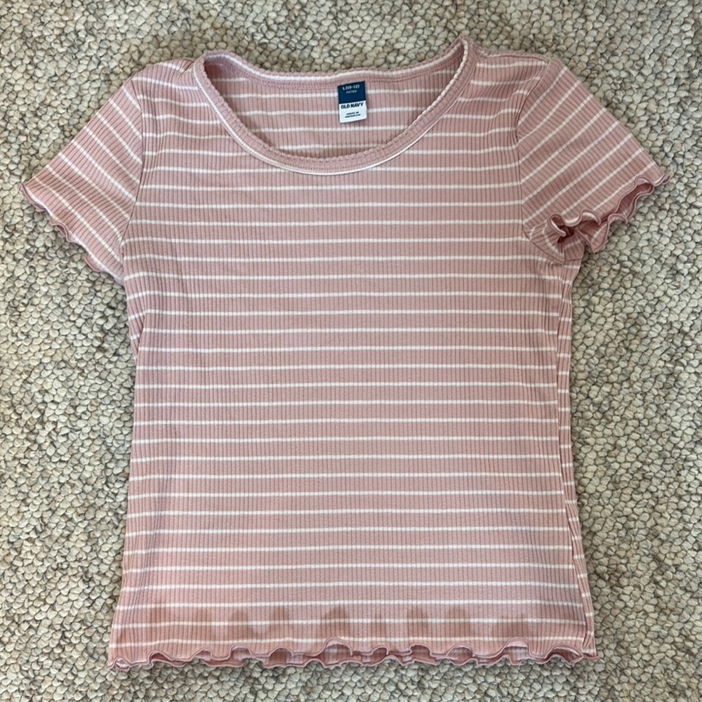 Old Navy Pink Striped Top, girls 10-12